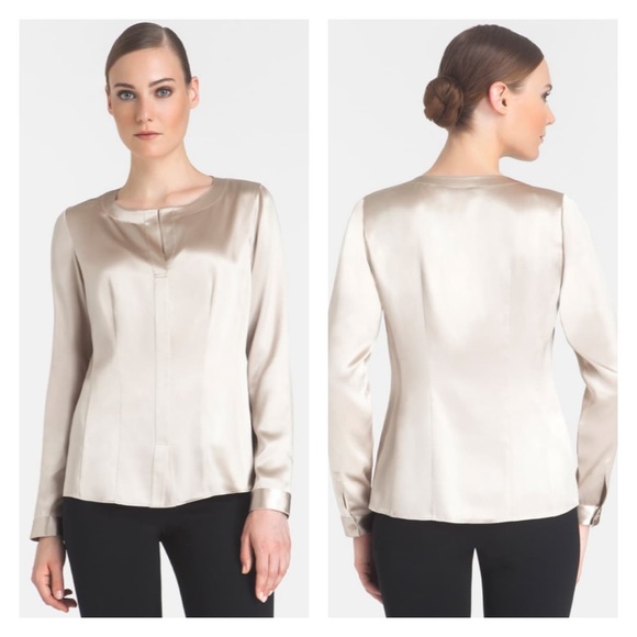 LAFAYETTE 148 Gold Valerie Luxor Silk Blouse NWT - Picture 2 of 8